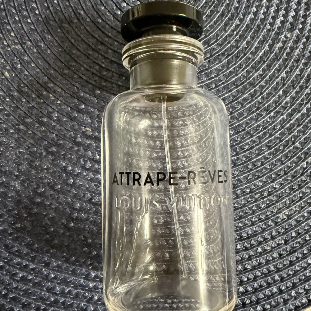 Louis Vuitton Clear Glass Perfume Bottle with Black Cap